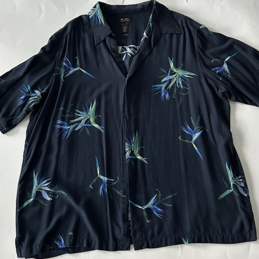 Axcess Men's Tropical Print Oversized Shirt Size XXL EUC